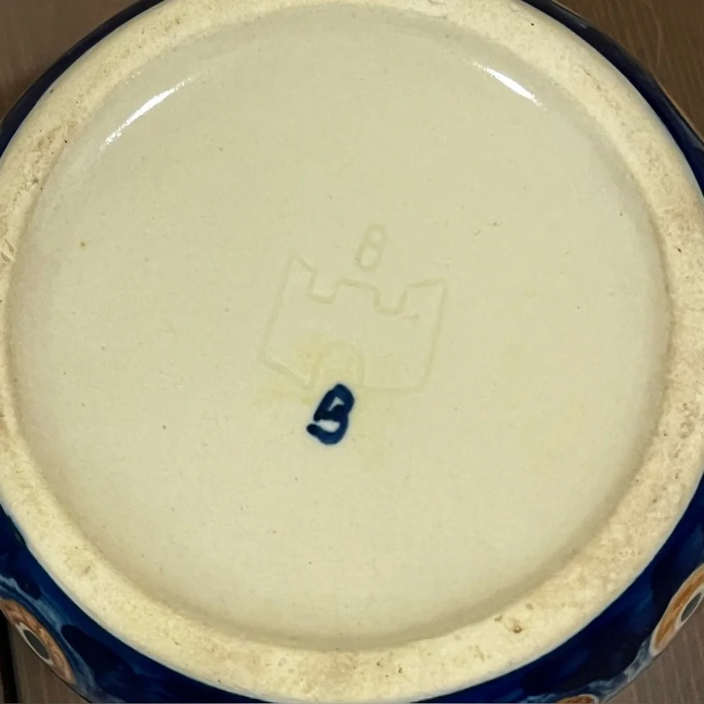 Polish Pottery Small Pitcher Creamer Gravy Boat Boleslawiec Ceramic Folk Art
